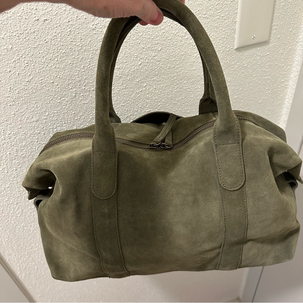 M.I.L.A. Ria Olive Green Suede Duffel Bag - Picture 5 of 16